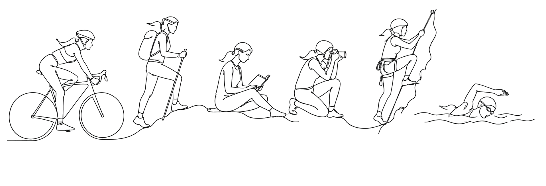 Abstract illustration of outdoor hobbies