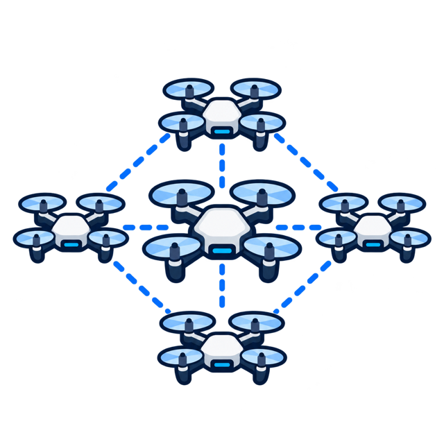 A coordinated formation of autonomous drones